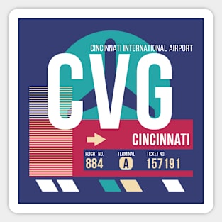 Cincinnati, Ohio (CVG) Airport Code Baggage Tag E Sticker